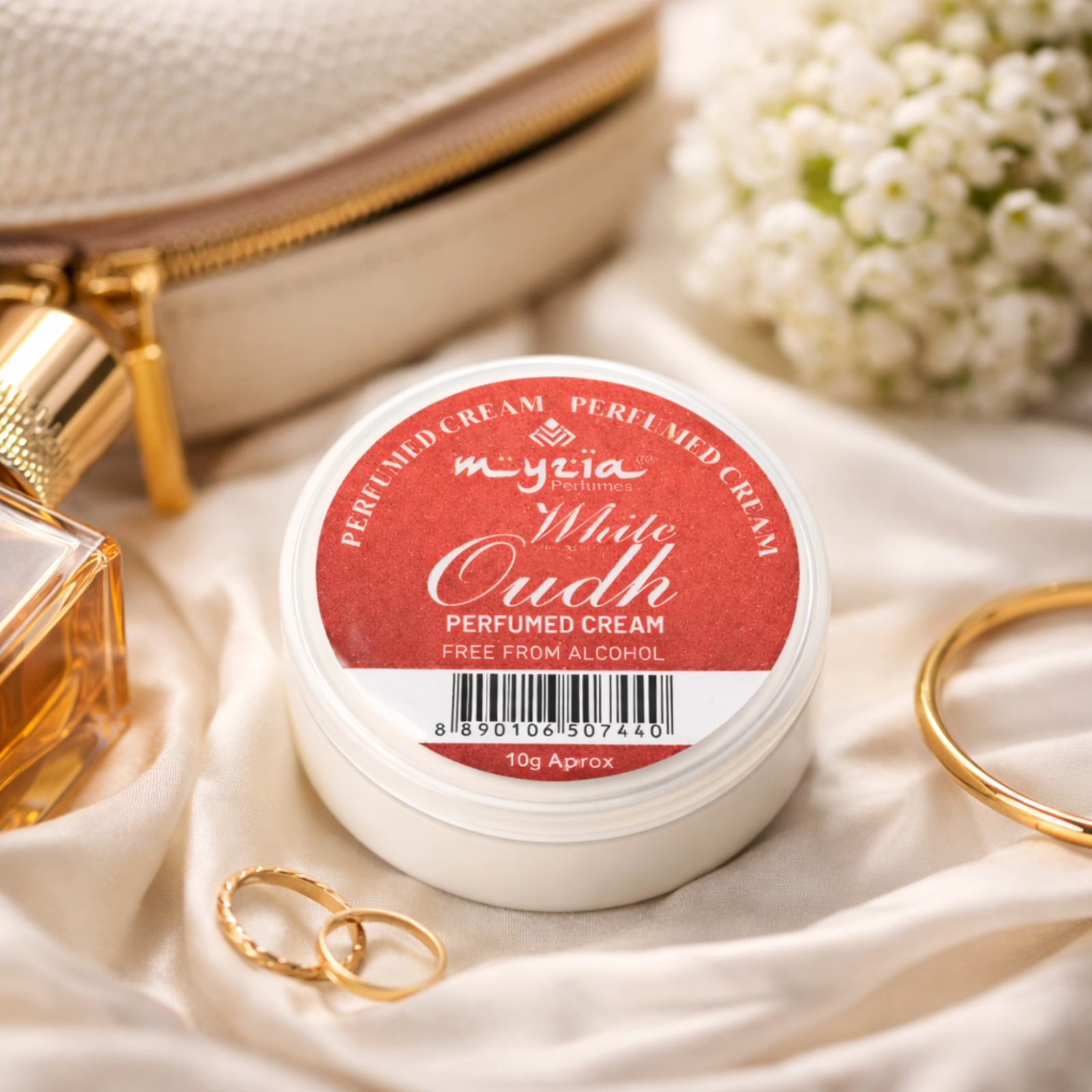 White Oudh Solid Perfume Cream 10g | Alcohol-Free Wax Perfume | Unisex Skin Perfume for Men & Women | Pocket Size Cream Perfume