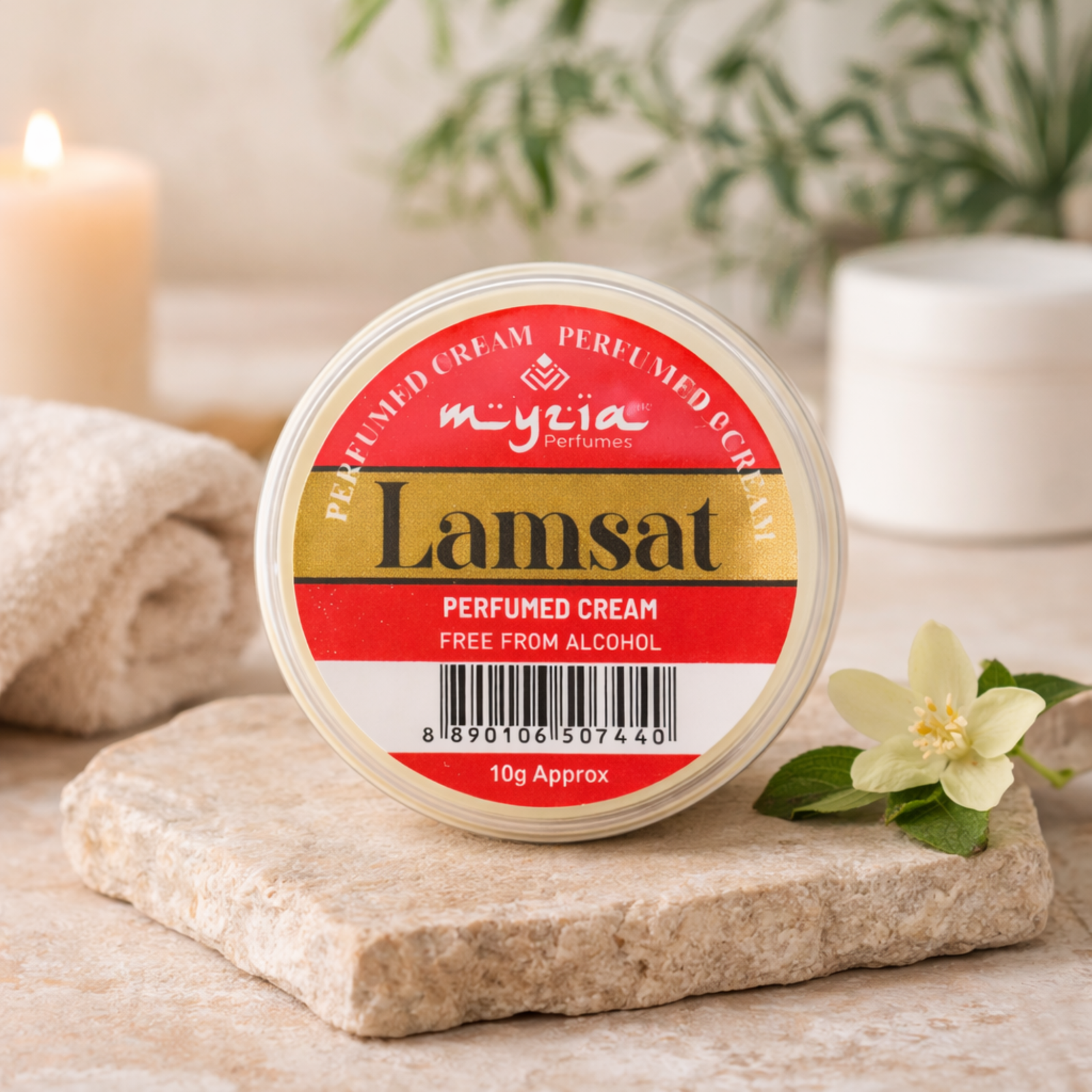 Myzia Lamsat Solid Perfume Cream 10g | Alcohol-Free Wax Perfume | Unisex Skin Perfume for Daily Use | Pocket Size Cream Perfume