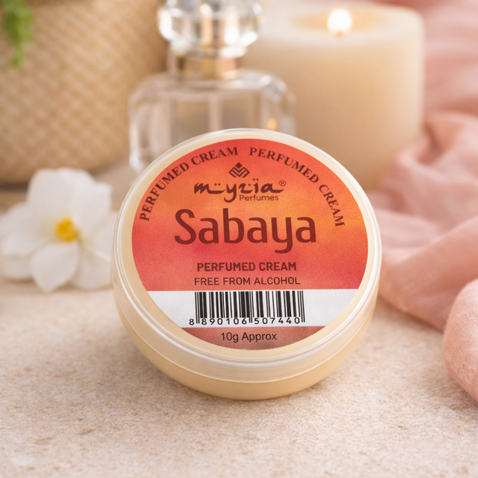 Myzia Sabaya Solid Perfume Cream 10g | Alcohol-Free Wax Perfume | Unisex Skin Perfume for Daily Use | Pocket Size Cream Perfume