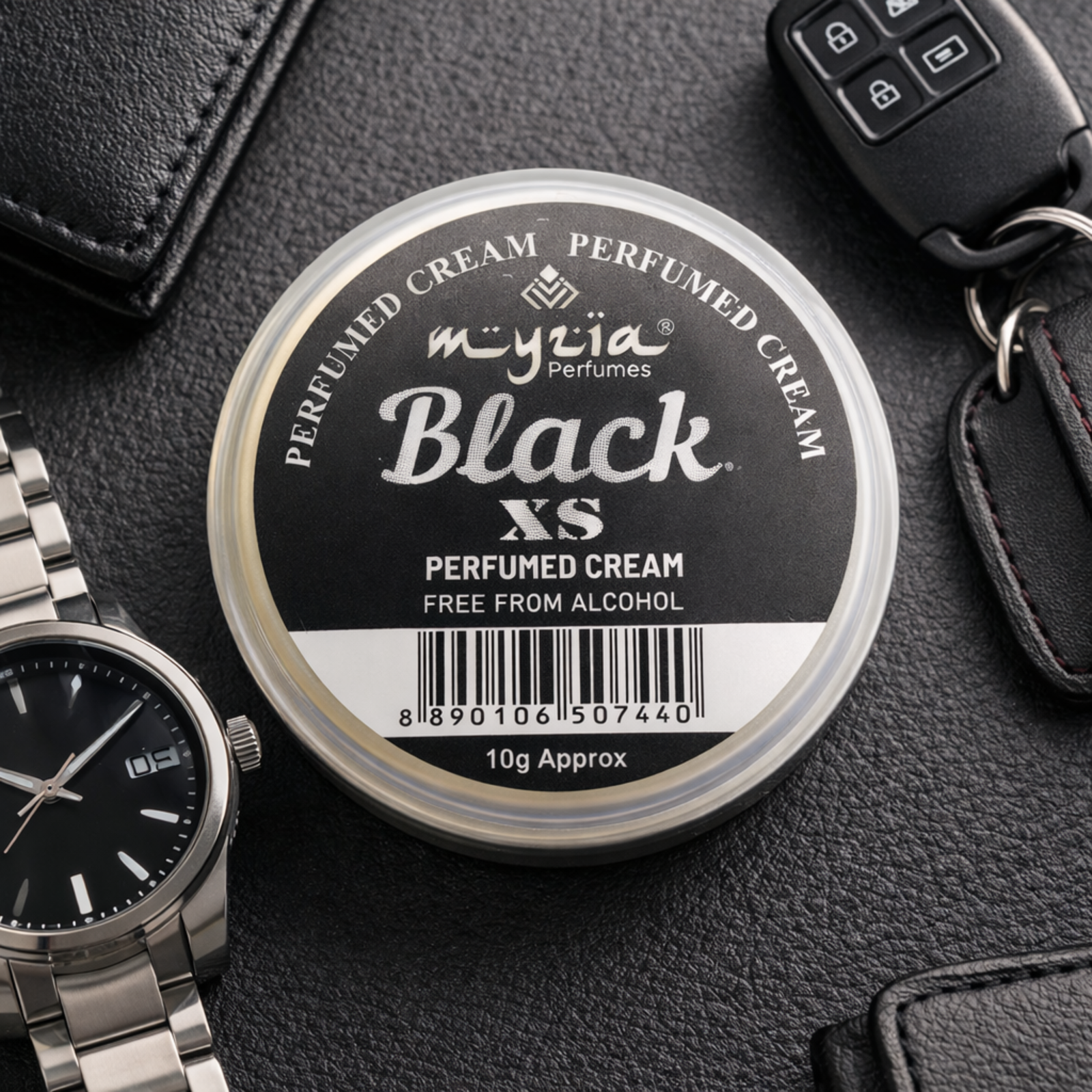 Myzia Black XS Solid Perfume Cream 10g | Alcohol-Free Wax Perfume | Unisex Skin Perfume | Pocket Size Cream Perfume for Daily Use