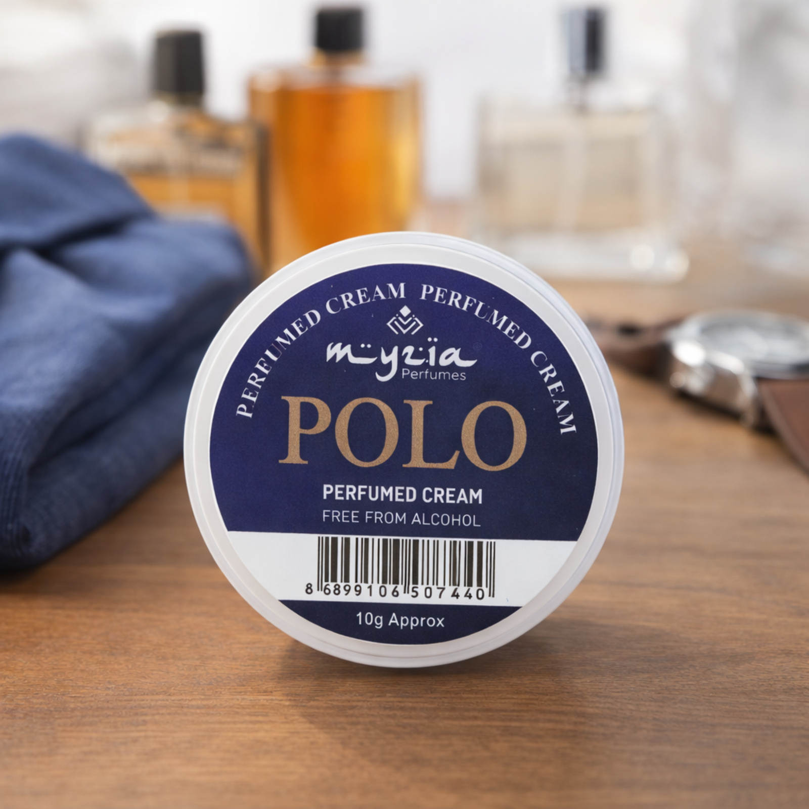 Myzia Polo Perfume Cream 10g | Alcohol Free Solid Perfume | Cream Perfume for Men & Women | Skin Perfume, Wax Perfume, Pocket Friendly Fragrance