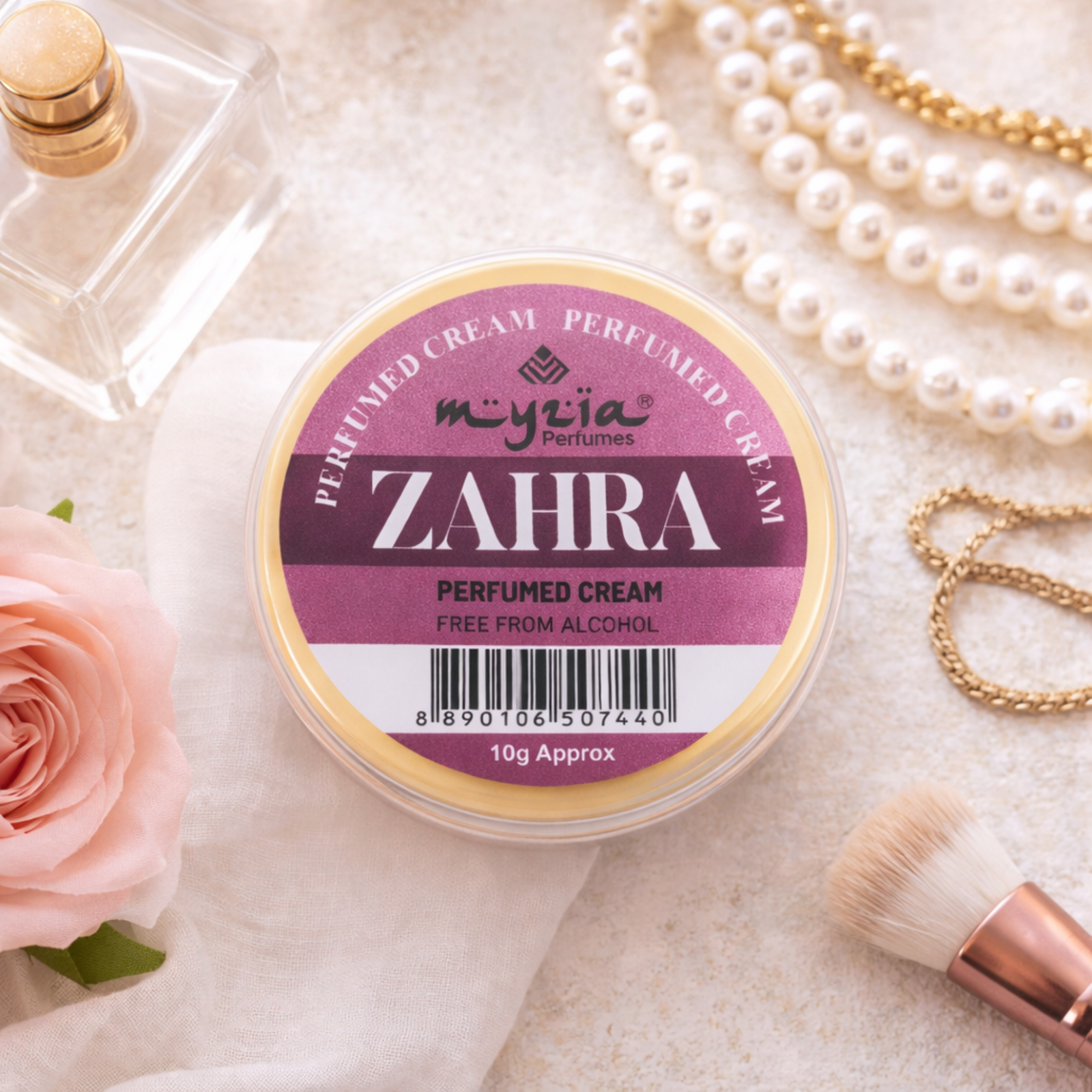 Myzia Zahra Perfume Cream 10g | Alcohol Free Solid Perfume for Men & Women | Cream Perfume, Wax Perfume, Skin Perfume | Pocket Size Fragrance Balm