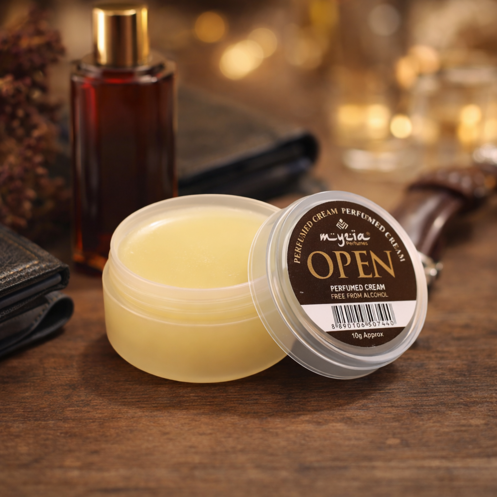 Myzia Open Solid Perfume Cream 10g | Alcohol-Free Wax Perfume | Unisex Skin Perfume for Daily Use | Pocket Size Cream Perfume