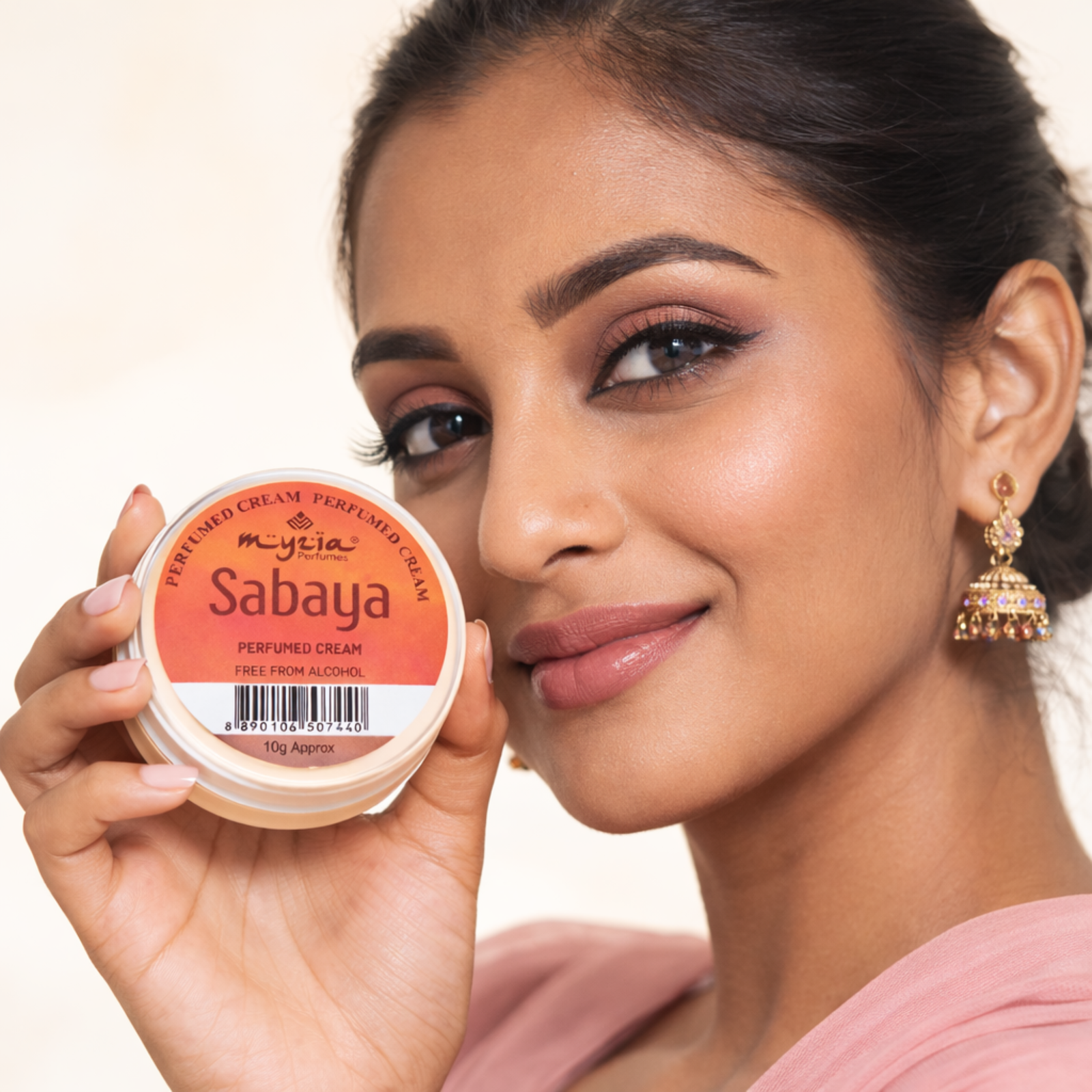 Myzia Sabaya Solid Perfume Cream 10g | Alcohol-Free Wax Perfume | Unisex Skin Perfume for Daily Use | Pocket Size Cream Perfume