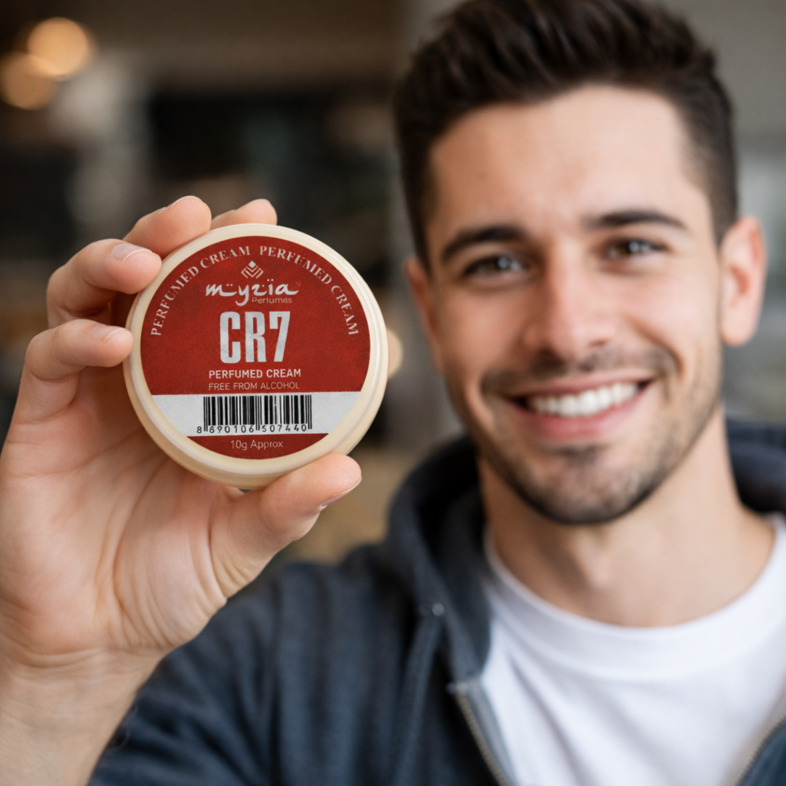 Myzia CR7 Solid Perfume Cream for Men 10g | Alcohol-Free Wax Perfume | Men Skin Perfume | Pocket Size Cream Perfume