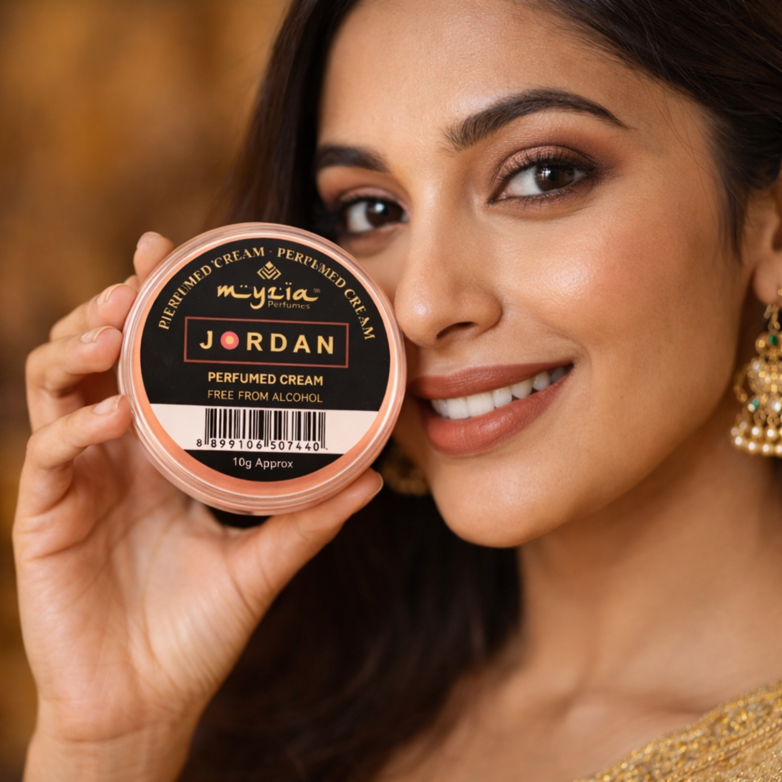 Myzia Jordan Solid Perfume Cream 10g | Alcohol-Free Wax Perfume | Unisex Skin Perfume | Travel Size Pocket Cream Perfume