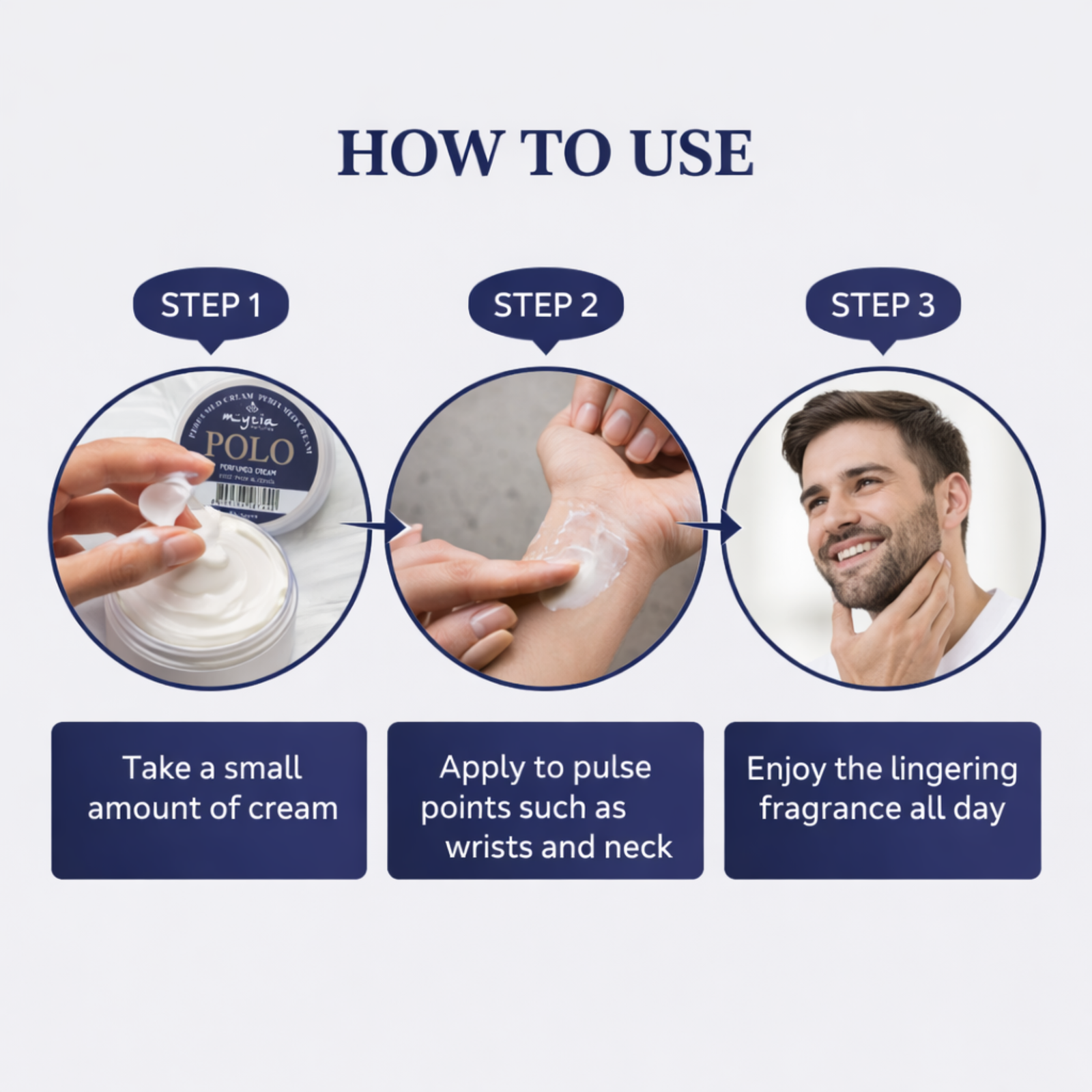 Myzia Polo Perfume Cream 10g | Alcohol Free Solid Perfume | Cream Perfume for Men & Women | Skin Perfume, Wax Perfume, Pocket Friendly Fragrance