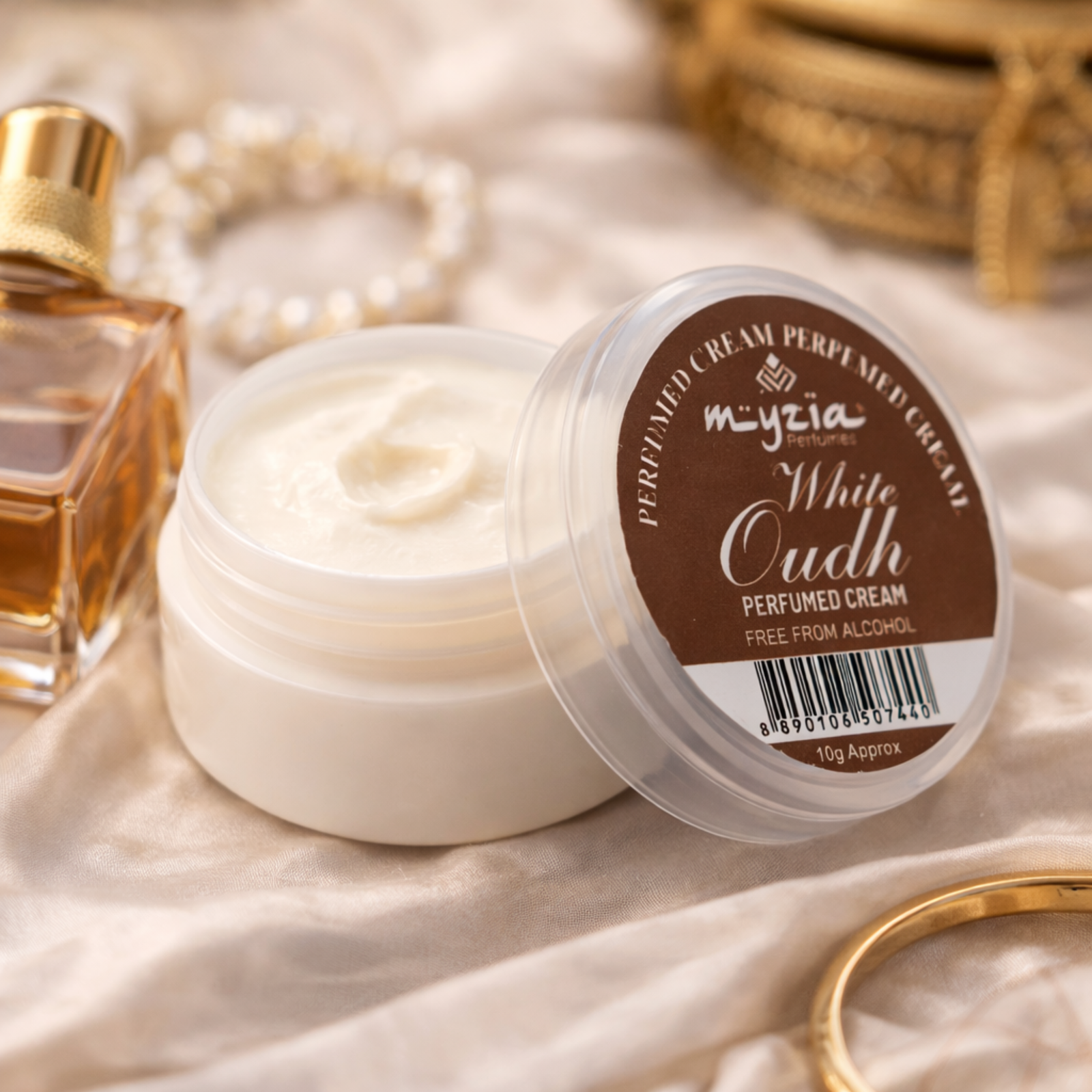 White Oudh Solid Perfume Cream 10g | Alcohol-Free Wax Perfume | Unisex Skin Perfume for Men & Women | Pocket Size Cream Perfume