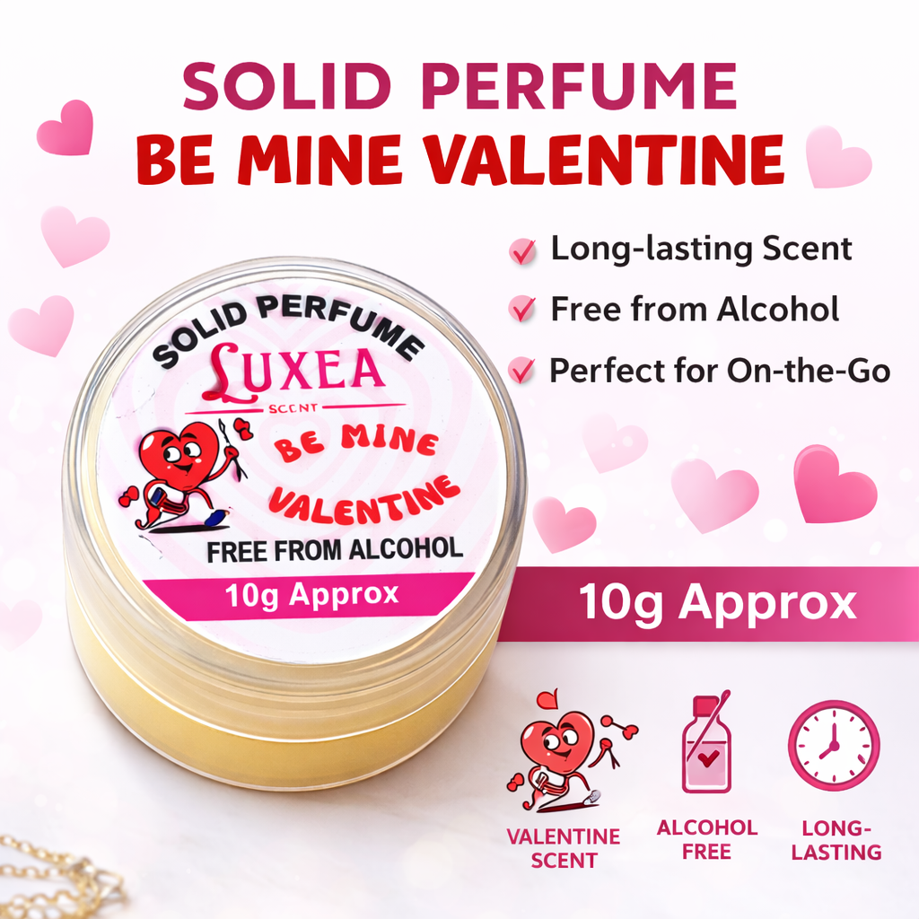Be Mine Valentine Solid Perfume Cream | Alcohol-Free Skin Perfume | Wax-Based Cream Perfume | Long-Lasting Fragrance | 10g | Pocket Perfum