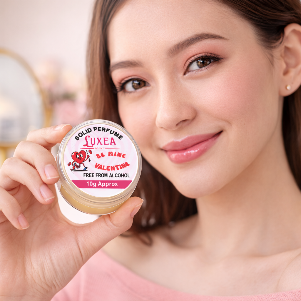 Be Mine Valentine Solid Perfume Cream | Alcohol-Free Skin Perfume | Wax-Based Cream Perfume | Long-Lasting Fragrance | 10g | Pocket Perfum