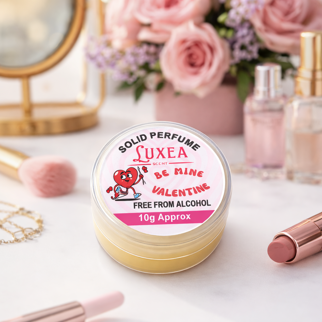 Be Mine Valentine Solid Perfume Cream | Alcohol-Free Skin Perfume | Wax-Based Cream Perfume | Long-Lasting Fragrance | 10g | Pocket Perfum