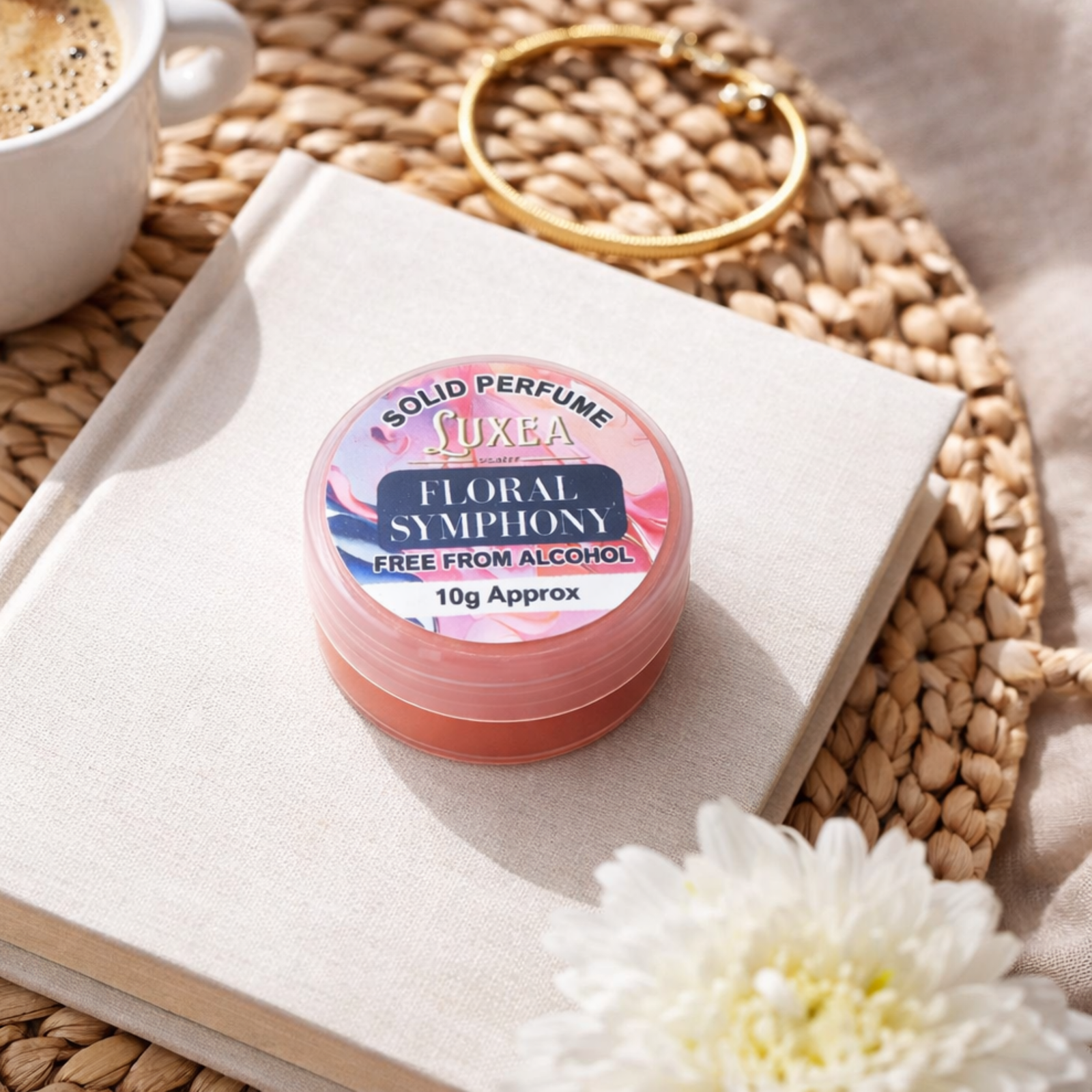 Floral Symphony Solid Perfume 10g | Alcohol-Free Cream Perfume for Men & Women | Long Lasting Fresh Citrus & Floral Scent | Travel-Friendly Pocket Perfume