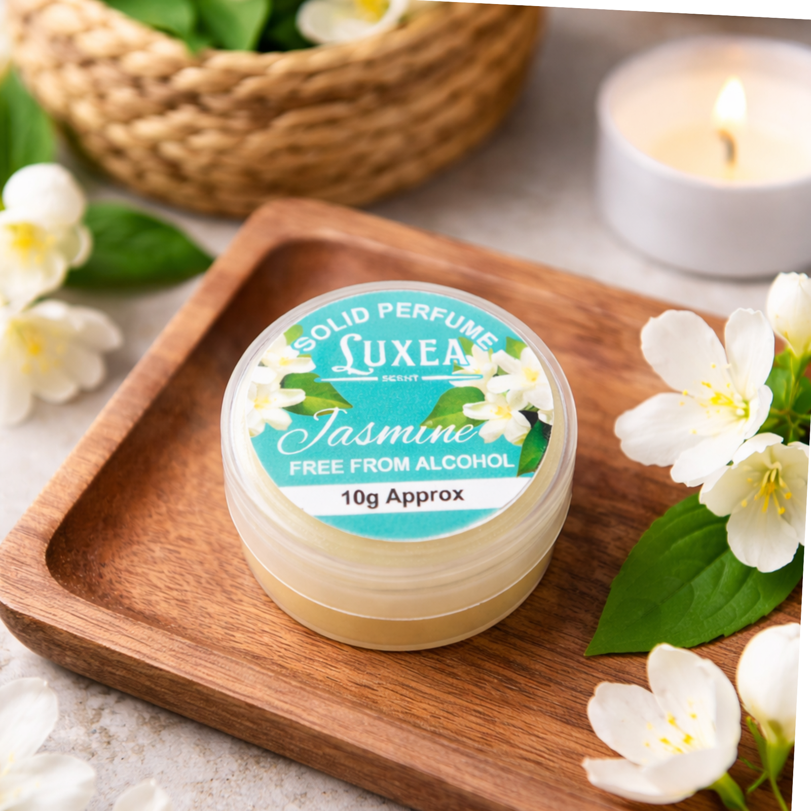 Jasmine Solid Perfume 10g | Alcohol-Free Cream | Wax Perfume Skin Fragrance Balm | Pocket Size Unisex