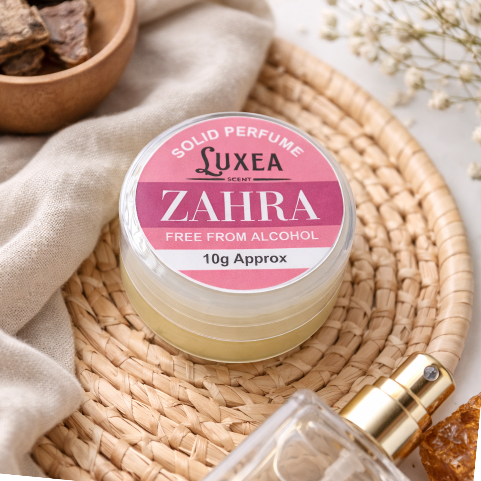 Zahra Solid Scent Perfume 10g | Alcohol-Free Cream P | Wax Skin Perfume Balm for Men & Women | Pocket Travel