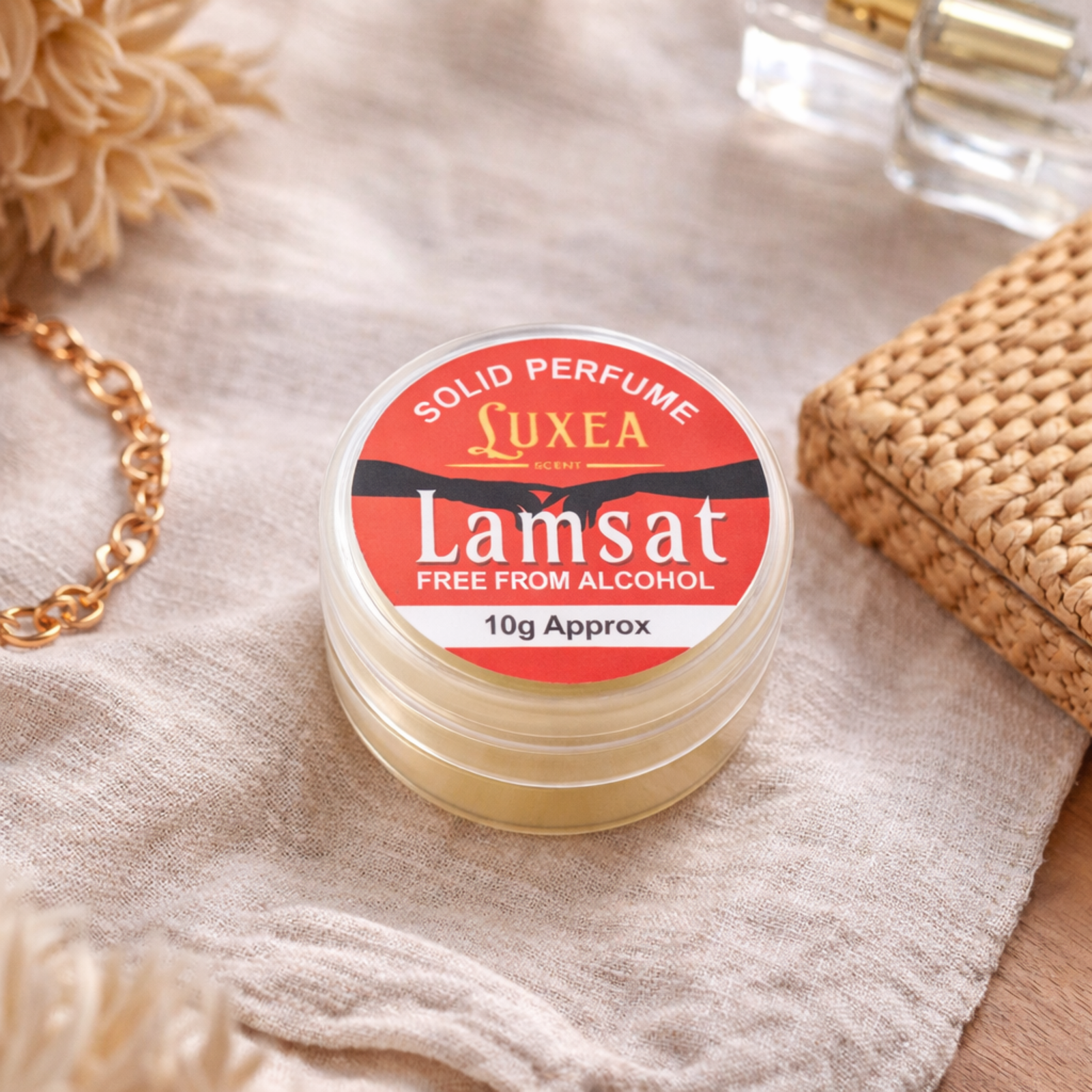 Lamsat Solid Wax Perfume (10g) | Premium Skin-Bonding Fragrance Balm | Leak-Proof Travel Essential | Soft, Luxurious Unisex Scent