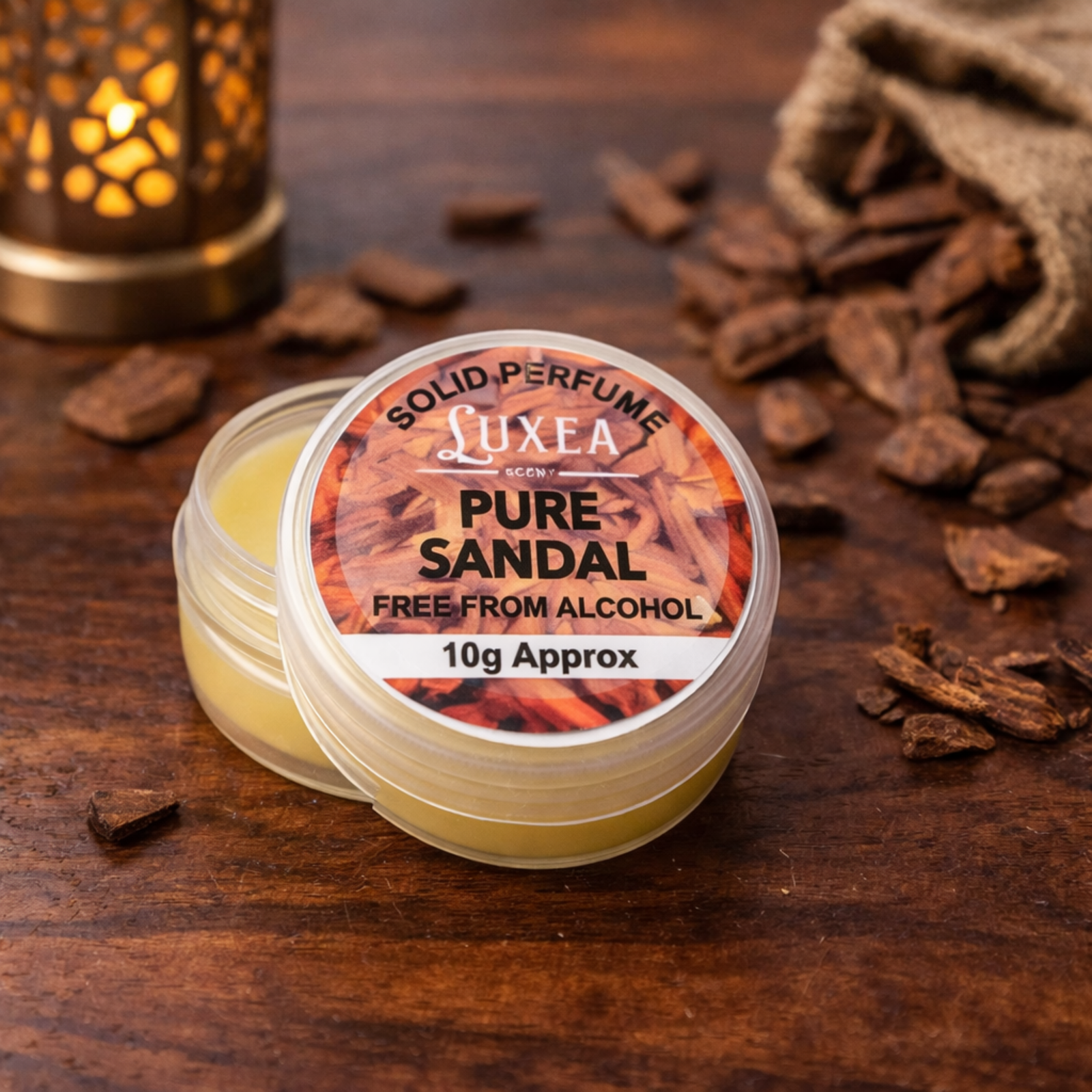 Pure Sandal Solid Perfume 10g | Authentic Sandalwood Fragrance Cream | 100% Alcohol-Free & Long Lasting | Travel-Friendly Pocket Perfume for Men & Women | Calming & Earthy Aroma
