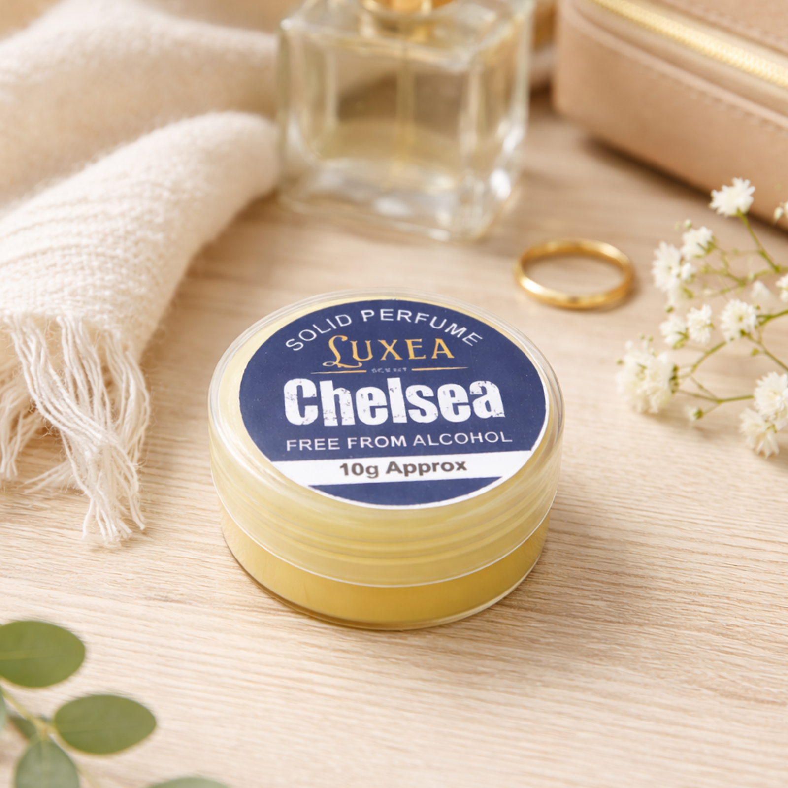 Chelsea Solid Perfume for Men & Women (10g) | Long-Lasting, Alcohol-Free Wax-Based Fragrance | Travel-Friendly, Pocket-Sized Luxury Scent | Fresh Floral & Woody Profile
