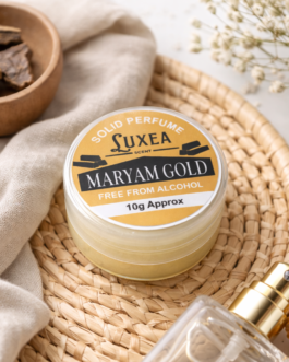 Maryam Gold Solid Perfume 10g | Royal Arabic Floral & Vanilla Fragrance Cream | 100% Alcohol-Free