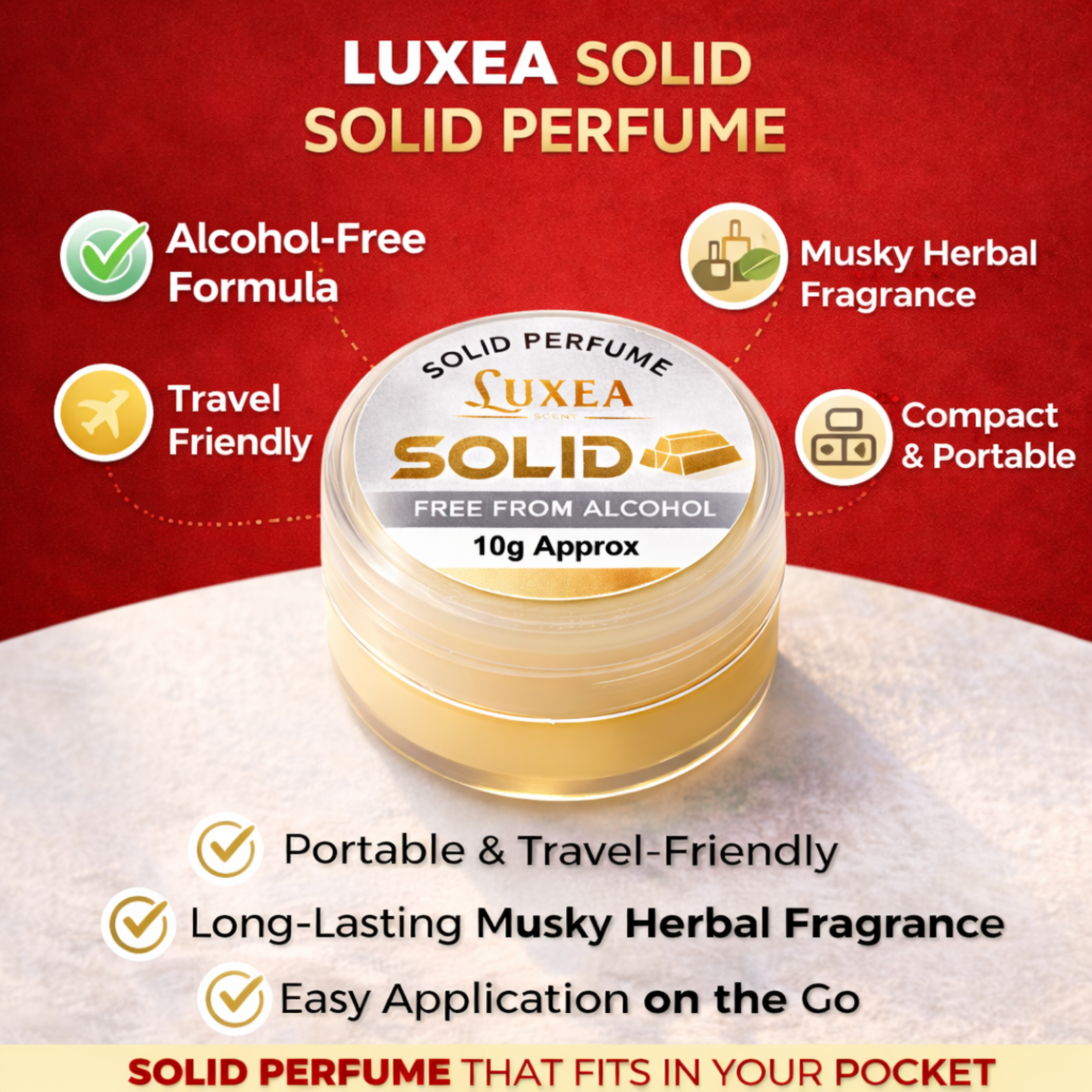 Perfume Cream 10g | Alcohol Free | Best Scent for Men & Women | Pocket for Travel, Date & Evening Use | Heart Notes, Top Notes & Base Notes Fragrance (Solid)