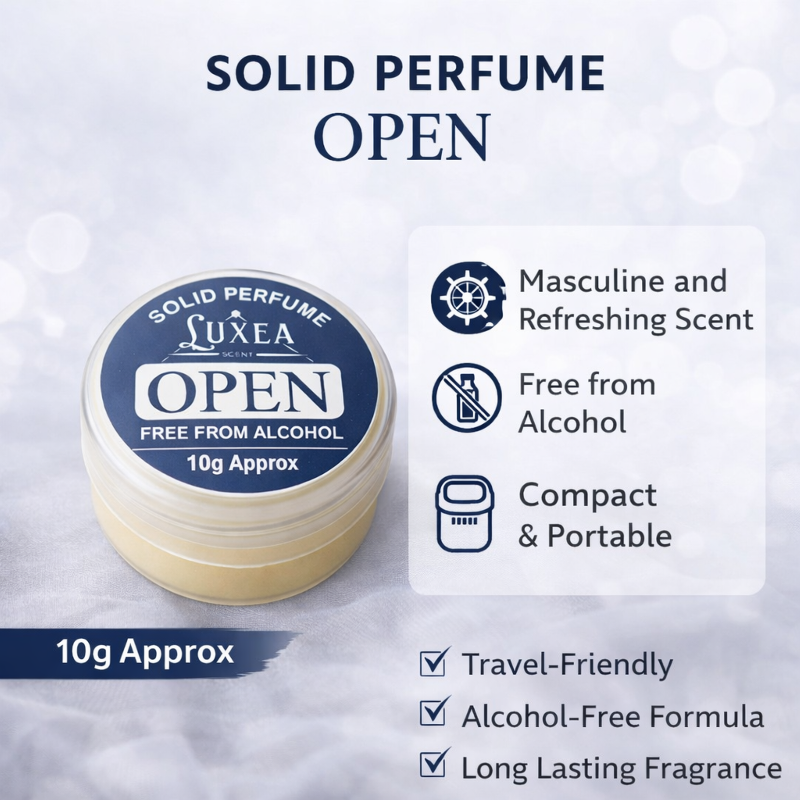 Perfume Cream 10g | Alcohol Free | Best Scent for Men & Women | Pocket for Travel, Date & Evening Use | Heart Notes, Top Notes & Base Notes Fragrance (Open)