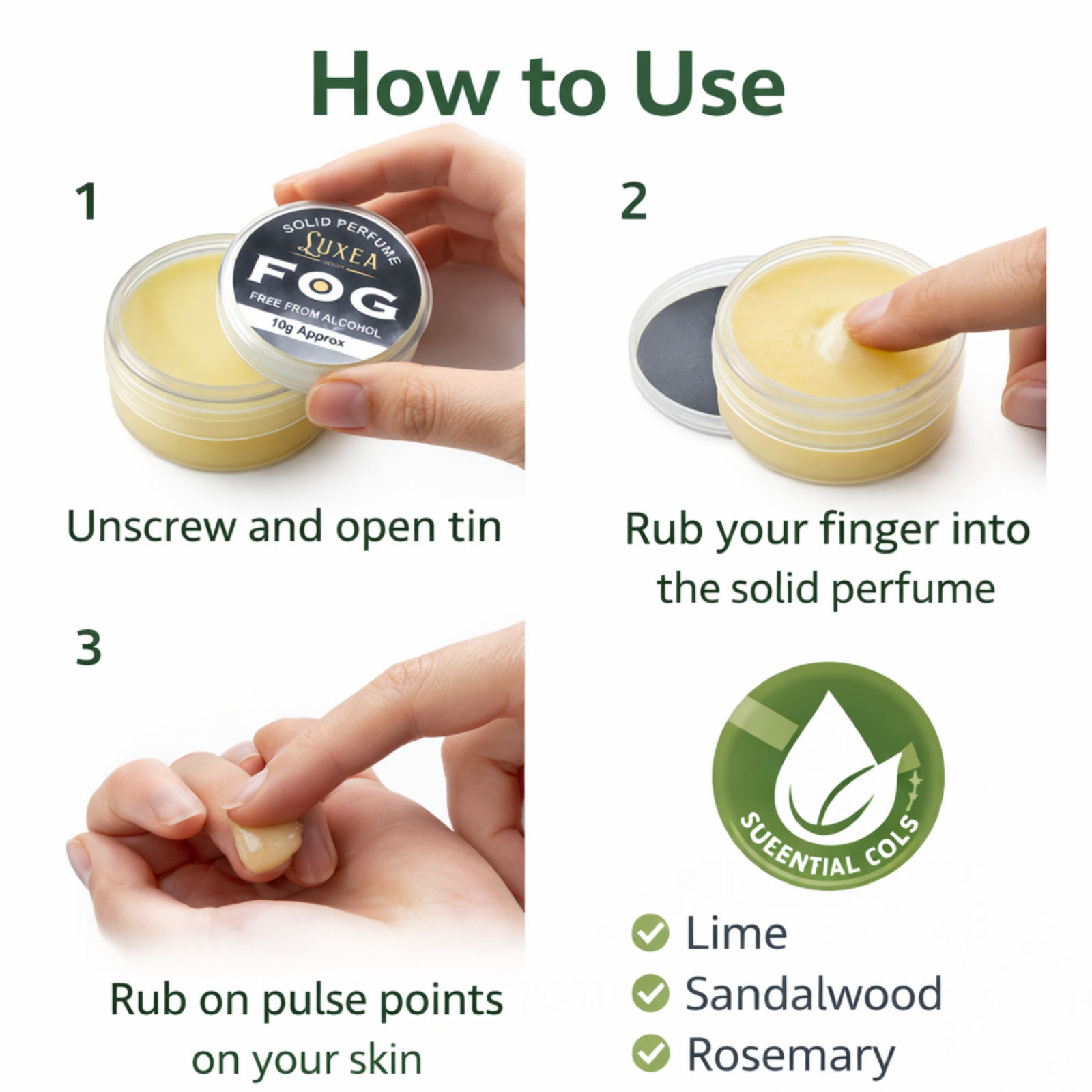 FOG Solid Perfume Balm 10g | Alcohol-Free | Cream Skin Perfume for Men & Women | Pocket Travel Size