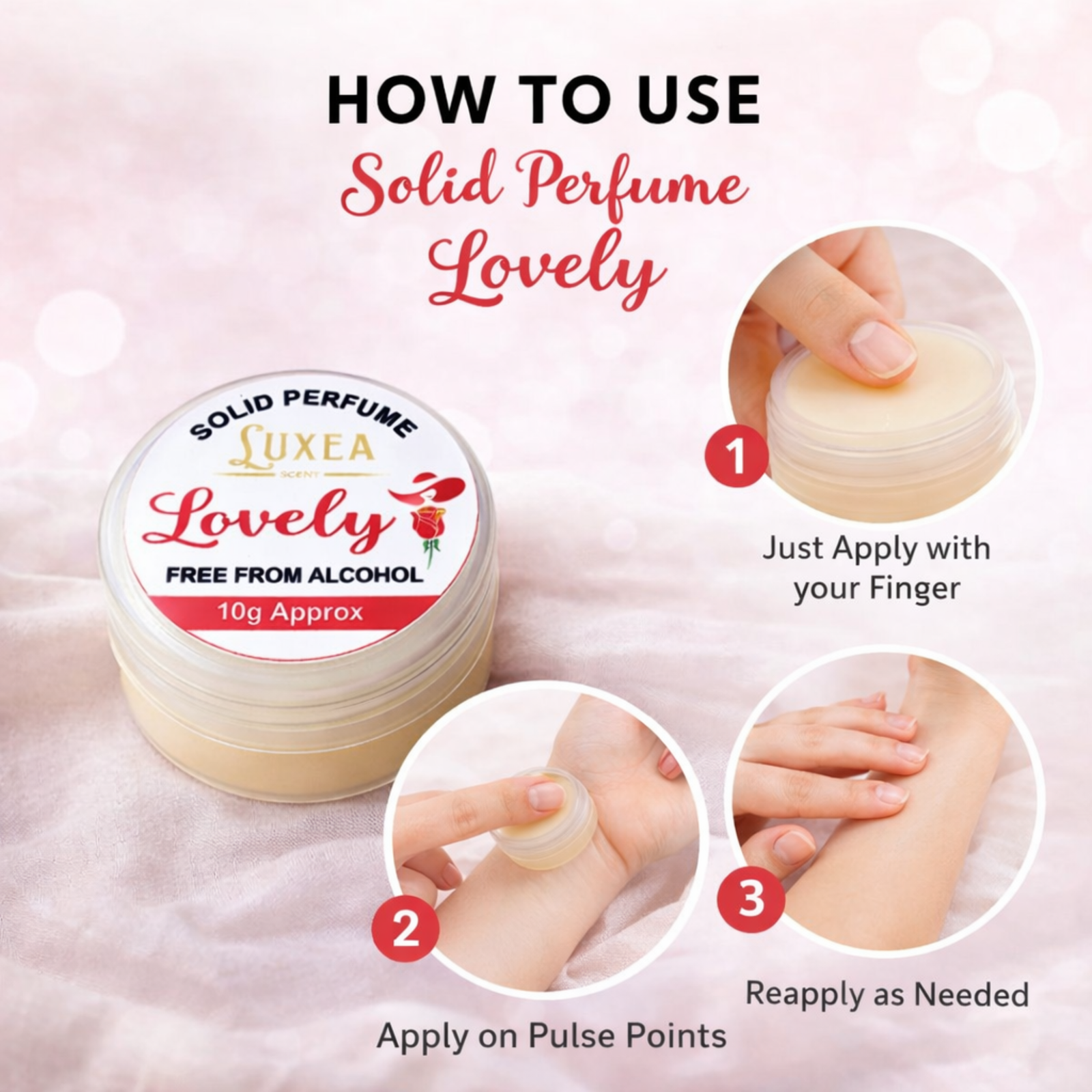 Lovely Solid Perfume Cream | Alcohol-Free Skin Perfume | Long-Lasting Wax Perfume for Men & Women | Travel Friendly Cream Perfume 10g | Pocket Perfum