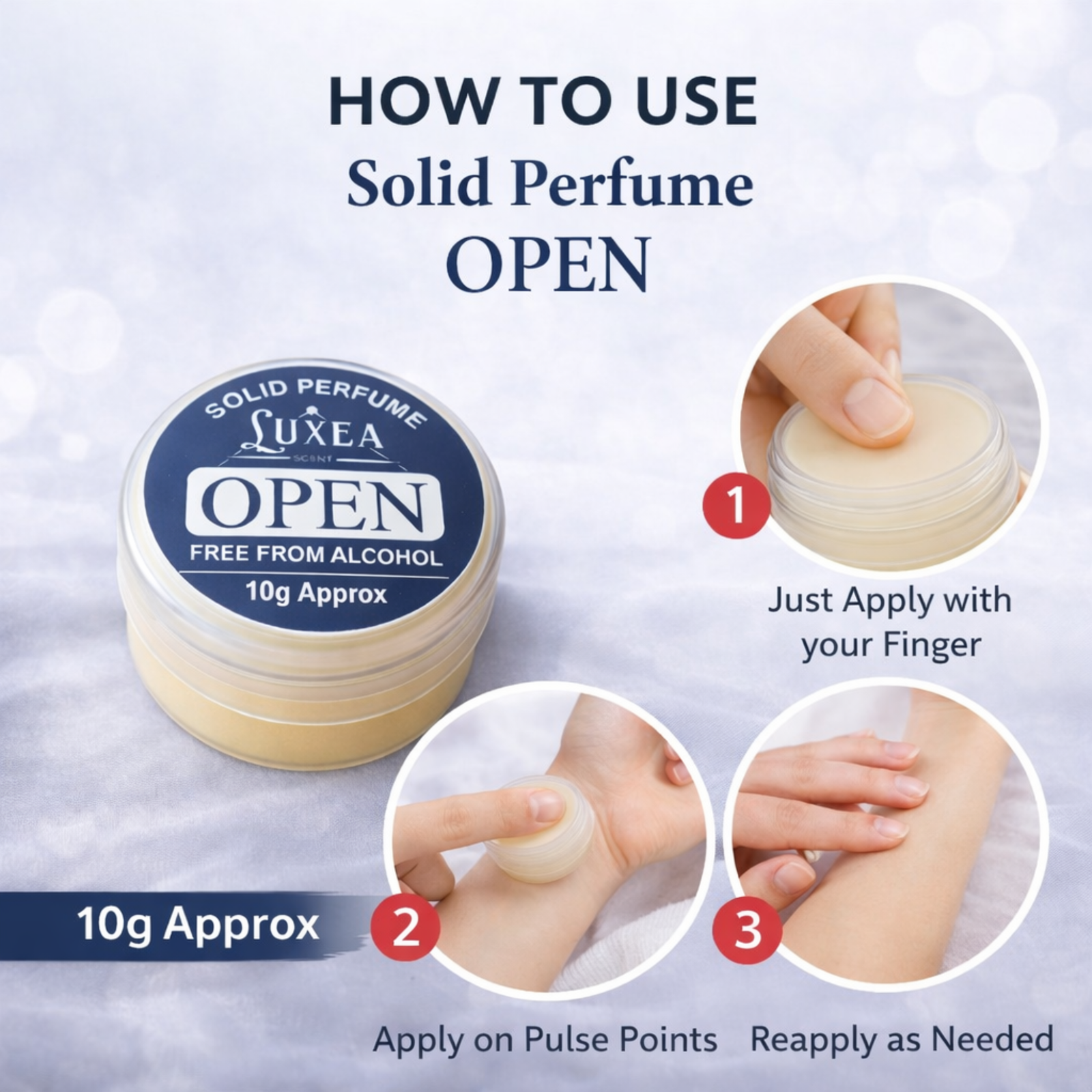 Perfume Cream 10g | Alcohol Free | Best Scent for Men & Women | Pocket for Travel, Date & Evening Use | Heart Notes, Top Notes & Base Notes Fragrance (Open)