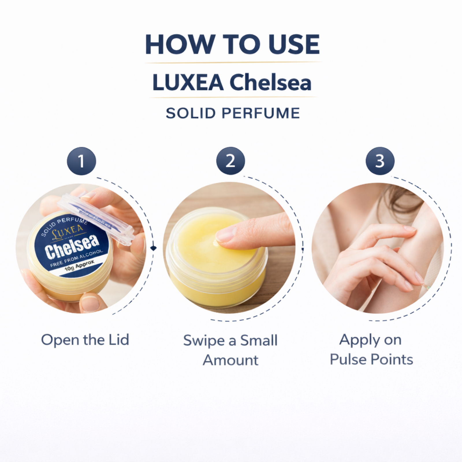 Chelsea Solid Perfume for Men & Women (10g) | Long-Lasting, Alcohol-Free Wax-Based Fragrance | Travel-Friendly, Pocket-Sized Luxury Scent | Fresh Floral & Woody Profile