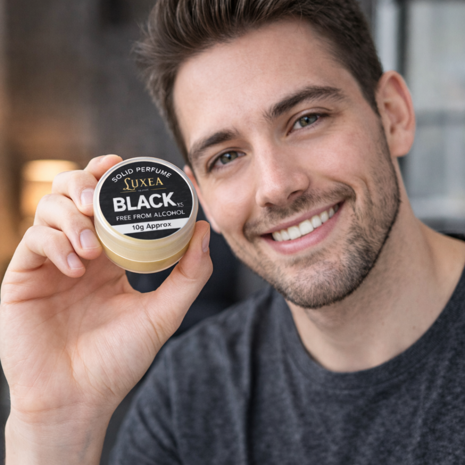 Black XS Solid Perfume 10g | Alcohol-Free Cream Perfume | Skin Fragrance Balm for Men & Women | Pocket Size Travel Friendly Solid Scent